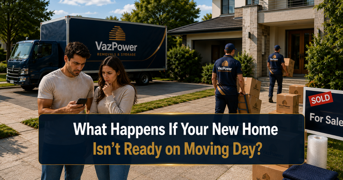Brisbane removalists helping a couple when their new home isn’t ready on moving day