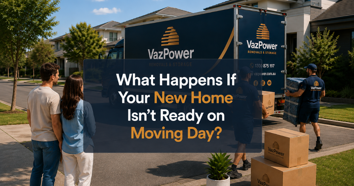 Vaz Power removalists loading a moving truck in Brisbane with secure storage support when a new home is not ready on moving day.